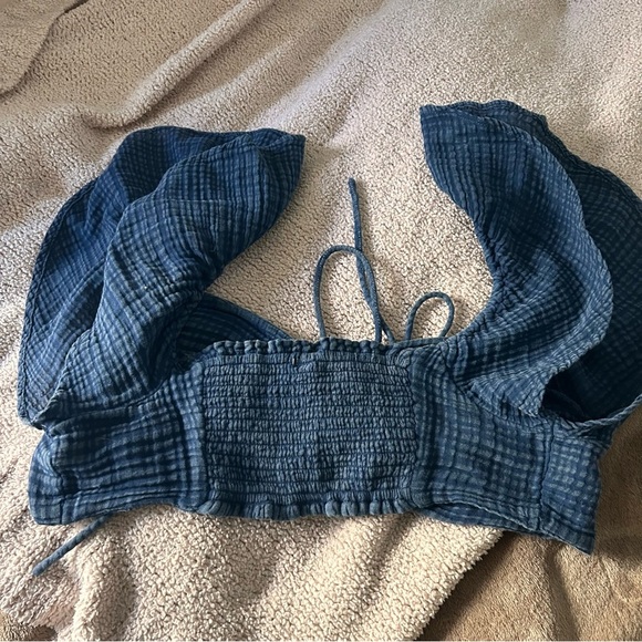 Anthropologie daily practice cotton the jerry cinched Flowy sleeve top - Picture 5 of 8